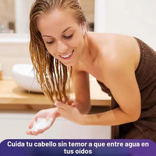 Vista 9 de 100 piezas de cubiertas para los oídos para la ducha, desechables, de plástico resistente al agua Cubiertas desechables para teñir el cabello