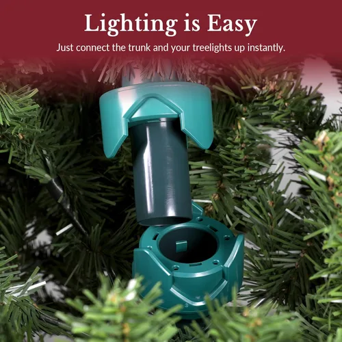 Vista 10 de SHareconn Árbol de Navidad artificial preiluminado de 7.5 pies con luces que cambian