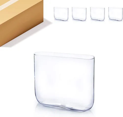 Vista 7 de WGV - Jarrón rectangular alto de bloque, ancho de 2 pulgadas, largo de 8 pulgadas, altura de 10 pulgadas, recipiente floral de vidrio transparente
