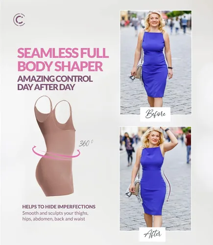 Vista 5 de CURVEEZ - Body para mujer con control de barriga fajas colombianas para mujer