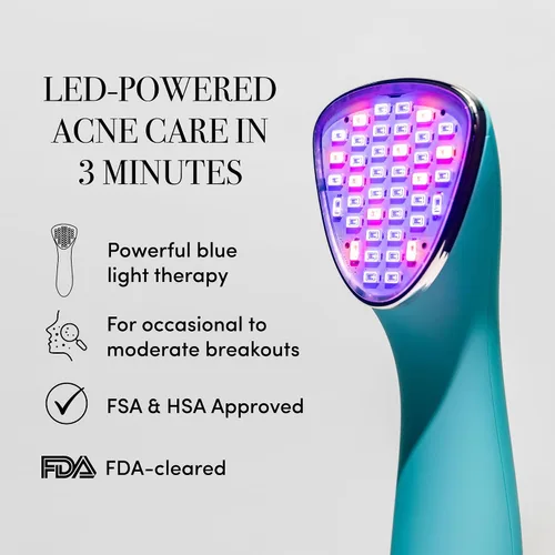 Vista 2 de ReVive - Dispositivo clínico para acné, varita de luz roja y azul para brotes, herramientas de acné autorizadas por la FDA, herramientas faciales