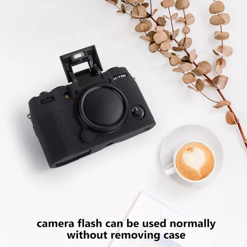 Vista 6 de MUZIRI KINOKOO Funda de silicona compatible con cámara digital Fujifilm X-T50 XT50, goma suave Fuji XT50 X-T50 con superficie esmerilada, agarre