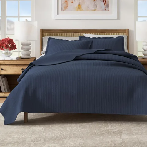 Vista 10 de Great Bay Home Juego de edredón individual/individual XL, juego de ropa de cama de 2 piezas con costuras en caja de sirsaca - colcha suave, ligera