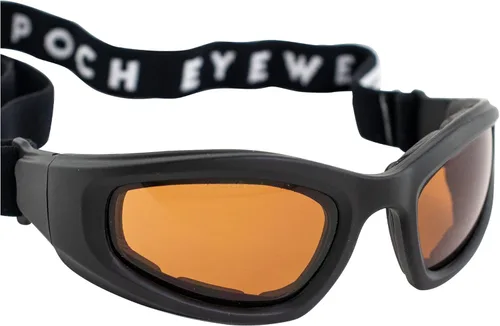 Vista 6 de Epoch Eyewear Gafas deportivas acolchadas para motocicleta, color negro con lente ámbar
