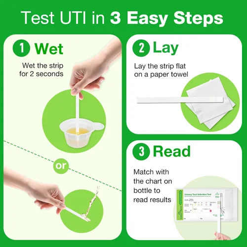 Vista 4 de Easy@Home Tiras de prueba UTI Monitorizan las infecciones de la vejiga del tracto urinario, Kit de prueba de orina rápida de 15 unidades Resultados