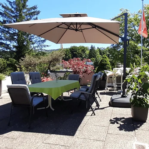 Vista 65 de PURPLE LEAF Sombrilla de Patio Voladiza de 10' x 13' para Exteriores con Base de 330 libras, Sombrilla Rectangular Grande Resistente al Viento