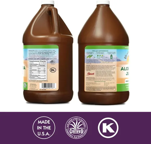 Vista 2 de Lily of the Desert Jugo de aloe vera – Filete interior de aloe vera, jugo de aloe orgánico con vitaminas naturales, enzimas digestivas para la salud