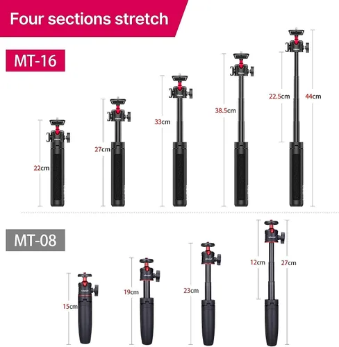 Vista 3 de Ulanzi Soporte de trípode para cámara MT-16 + luz impermeable ULANZI Cute LITE