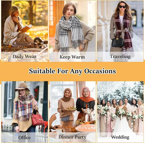 Vista 5 de Womens Scarf Pashmina Shawl Wraps Large Winter Long Warm Scarfs for Women