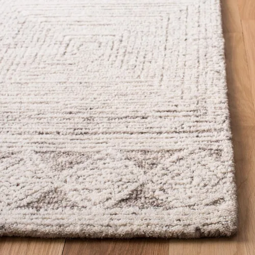 Vista 5 de SAFAVIEH Abstract Collection - Alfombra decorativa, 2 x 3 pies, marfil y gris, lana hecha a mano, ideal para zonas de alto tráfico en entrada, sala