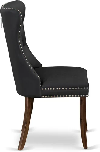 Vista 9 de East West Furniture ANDA5-AWA-12 - Juego de mesa de cocina de 5 piezas, incluye una mesa de comedor redonda con pedestal y 4 sillas Parson tapizadas