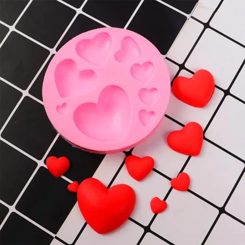 Vista 6 de 4 moldes de silicona con forma de corazón, 8 tamaños para decoración de galletas, pasteles, pasteles, chocolates