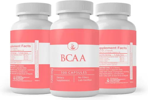 Vista 4 de PURE ORIGINAL INGREDIENTS BCAA, (100 cápsulas) siempre puro, sin aditivos ni rellenos, verificado por laboratorio