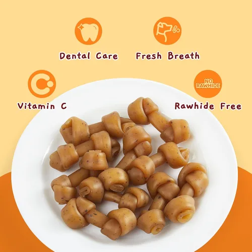 Vista 2 de Jungle Calling - Golosinas para perros con mantequilla de maní, huesos sin cuero crudo para perros pequeños Easy to Digest, Dental Puppy Chews