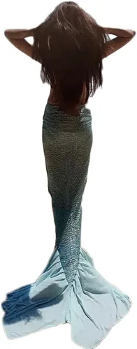 Vista 3 de MineSign Disfraz de cola de sirena para adultos traje de baño de bikini de playa