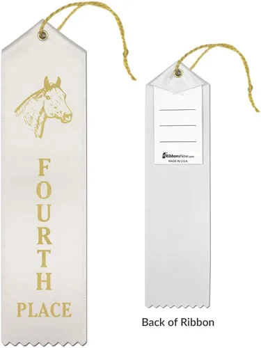 Vista 5 de RibbonsNow Cintas de espectáculo de caballos 1er - 6º lugar - 72 cintas en total - 12 cada lugar con tarjeta y cuerda