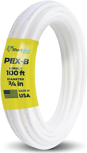 Vista 12 de SharkBite - Tubo de agua flexible PEX-B blanco de 1/2 pulgada x 1.5 metros, hecho en los Estados Unidos, paquete de 10, para fontanería, U860W5