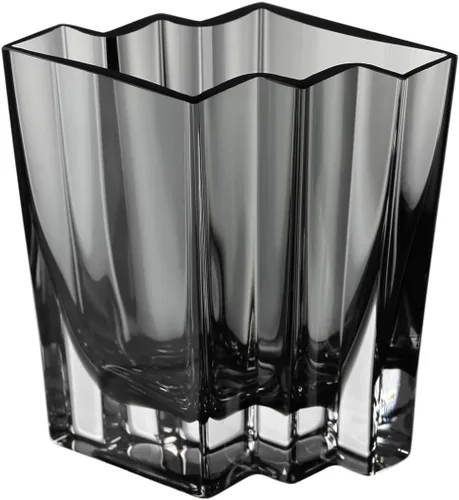 Vista 7 de Jarrón de cristal, amatista, diseño cheurón, 5.5 pulgadas de altura, resistente, fabricado en Europa, por Barski