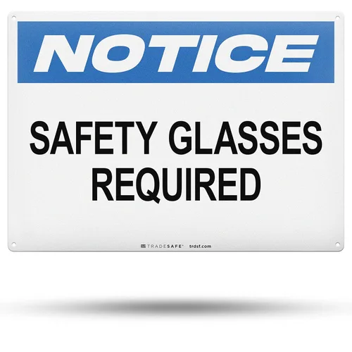 Vista 8 de TRADESAFE Letrero de protección ocular requerida de PPE – Letrero de pared, letrero de seguridad de aluminio de instalación rápida, reflector