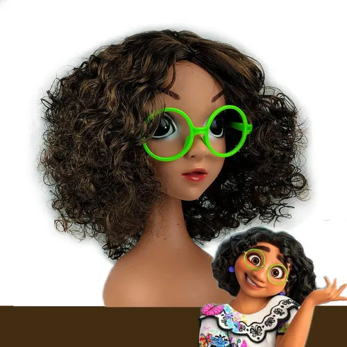Vista 6 de Kids Round Green Glasses No Lens with Dress Up Purse Bag Blue Pom Clip On Earrings Girls Costume Accessories