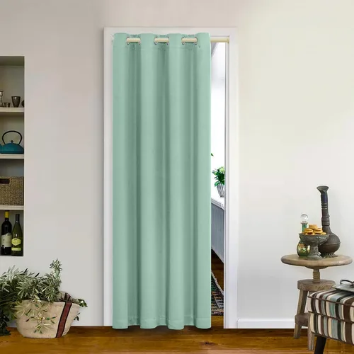 Vista 9 de MYSKY HOME Cortinas Aqua para Armario para Entrada Cortina Opaca para Puerta para Sala de Estar Cortina Oscurecedora de Habitación con Ojales