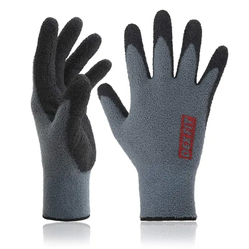 Vista 7 de DEX FIT Guantes de trabajo para clima frío NR450 - Forro polar cálido, agarre firme con revestimiento de nitrilo, ligeros y flexibles, ideales