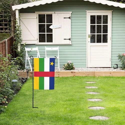 Vista 3 de POOEDSO Flag of the Central African Republic Garden Flags 12x18Inch Double Sided Outdoor Yard Decoration Garden Flag For Patio Lawn Home Welcome