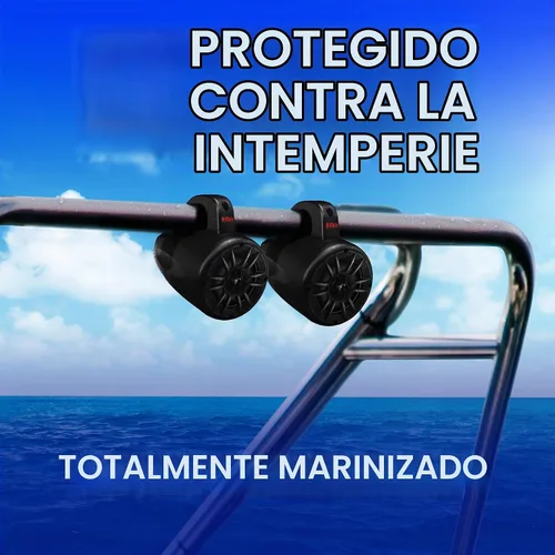 Vista 5 de BOSS Audio Systems MRWT40 ATV UTV Marine - Sistema Waketower resistente a la intemperie – Altavoces estéreo de 4 pulgadas, rango completo, 2 vías