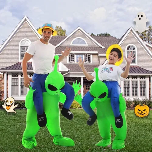 Vista 6 de Double Couple Disfraz de alienígena de Halloween para Halloween, Verde, Grande