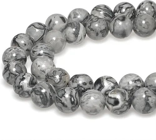 Vista 9 de MJDCB Cuentas de Turquesa Africana Natural Redondas Piedras Sueltas para Hacer Joyas Pulsera Collar Accesorio DIY 15" (4mm)