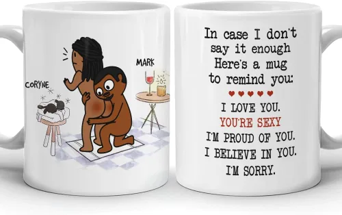 Vista 15 de Taza Kamasutra personalizada, regalos del día de San Valentín para esposa, divertida taza de aniversario para ella, regalos de inauguración