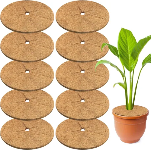 Vista 10 de Legigo 10 piezas Anillos de Mantillo de Fibra de Coco Alfombrilla Protectora de Plantas de Árbol, 6 Pulgadas Anillo de Protección de Árbol de Fibra