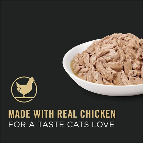 Vista 2 de Purina Pro Plan Complete Essentials Comida para Gatos Alta en Proteínas en Salsa, Comida Húmeda para Gatos Plato Principal de Pollo