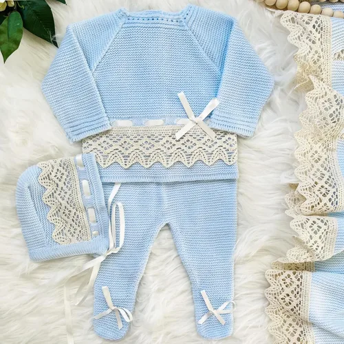 Vista 2 de Conjunto de ropa de punto para bebé recién nacido, traje de punto para niños y niñas