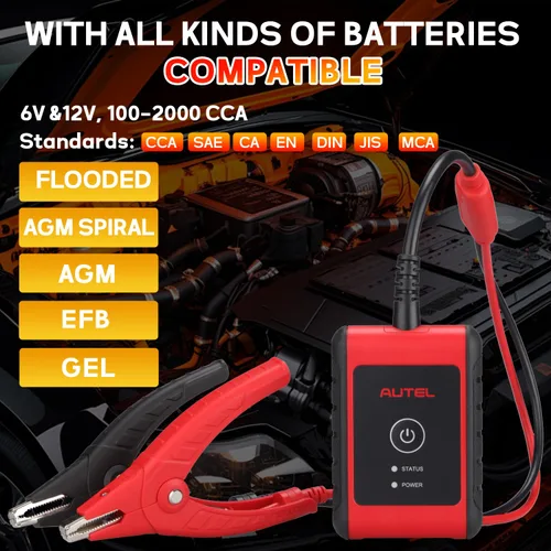 Vista 5 de Autel MaxiBAS BT506 - Probador de batería de automóvil, analizador Lite of BT508/BT608, 6v 12v 100-2000 CCA, conductancia adaptativa, prueba