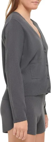 Vista 3 de Calvin Klein Suéter con botones y bolsillo frontal para mujer