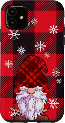 Vista 8 de Christmas Phone Case Red Buffalo Plaid Gnomes Snowflake Case for iPhone 17