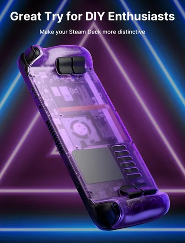 Vista 7 de JSAUX Placa trasera transparente compatible con cubierta de vapor, juego de carcasa de repuesto de edición transparente compatible con cubierta