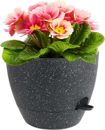 Vista 11 de Meowell Macetas grandes de 12 pulgadas con riego automático para plantas de interior y exterior, macetas para flores con orificios de drenaje