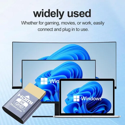 Vista 7 de Enchufe simulado HDMI compatible con pantalla sin cabeza emulador DDC EDID Headless Ghos con Windows Mac OSX Linux Ideal para aceleración