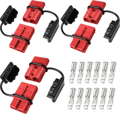 Vista 8 de Frienda 4 piezas de batería de calibre 6-12 de 50 A, conector rápido de 12-36 V, kit de enchufe de arnés de cables de desconexión rápida de batería