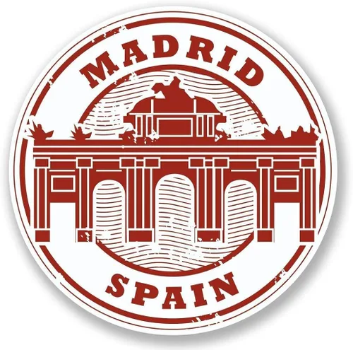 Vista 2 de Pin de solapa de metal redondo de Madrid España de 0.7in para camiseta con alfiler