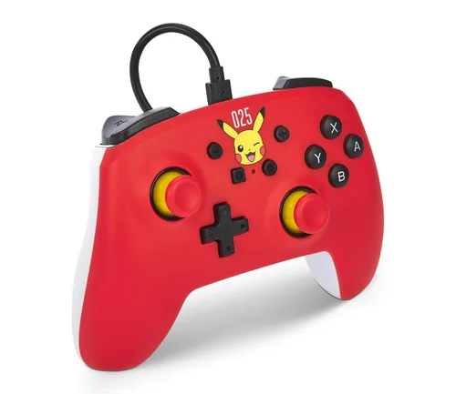 Vista 3 de PowerA Nintendo Switch Wired Controller - Laughing Pikachu, Pokemon Switch Controller, Detachable 10ft USB Cable, Plug & Play, Officially Licensed
