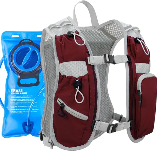 Vista 12 de Chaleco de correr para mujeres y hombres, mochila de hidratación para correr, chaleco para corredores, chaleco de hidratación, con soporte frontal