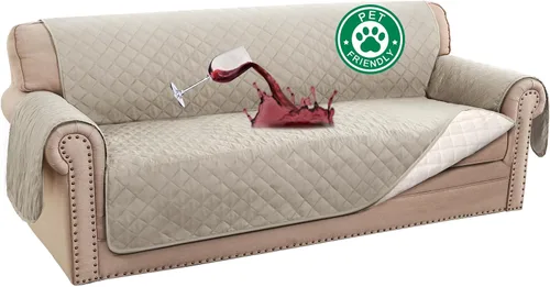 Vista 74 de Turquoize Funda 100 % impermeable para sillón de ala, protector de sofá, triple antideslizante, protector de muebles para mascotas, niños, perros