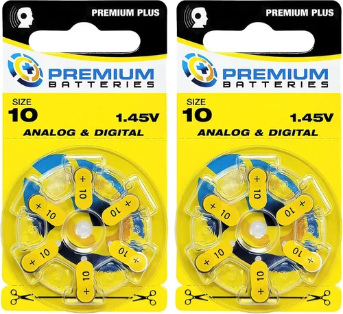 Vista 26 de Pilas Premium para audífonos, tamaño 10, 1.45V, con pestaña amarilla (6 pilas)