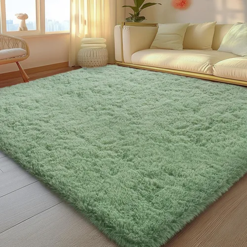 Vista 18 de Mugorn - Alfombras suaves y esponjosas de 2 x 3 pies para el hogar, alfombra pequeña con 4 mallas antideslizantes, color negro, 2 x 3 pies