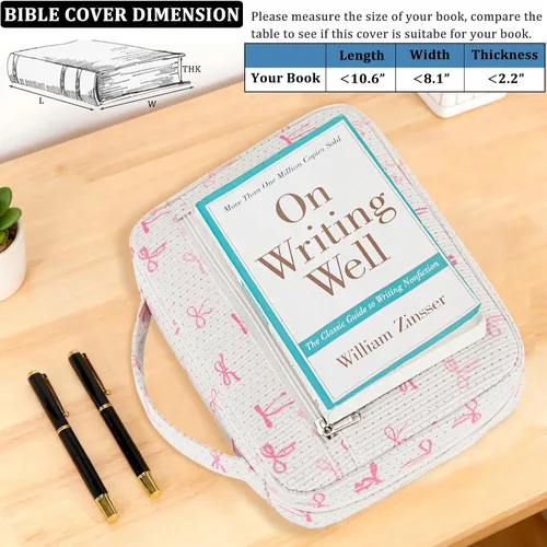 Vista 2 de JIANYA Funda para Biblia para Niñas y Niños; Estuche para Llevar la Biblia a la Iglesia; Bolsa para Biblia Infantil con Asa y Bolsillo