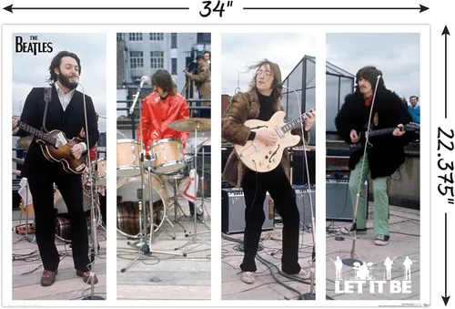 Vista 3 de The Beatles - Póster de pared Let It Be Bars, 22.37 x 34.00 pulgadas, paquete de póster y montaje
