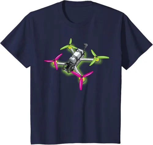 Vista 85 de Freestyle FPV Racing Drone Pilot Acro Quadcopter - Camiseta de sandía, Negro, S